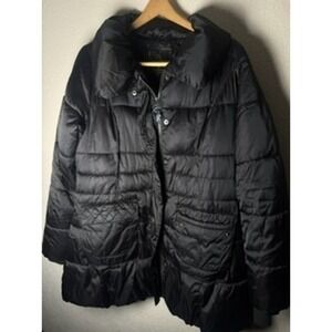 Baby Phat Y2K Black Puffer Coat Full Zip Winter Jacket Women's Size L‎